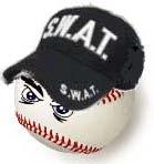 S.W.A.T. hat on a baseball