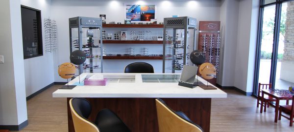 The beautiful interior of Gee Eye Care in Missouri City, Texas